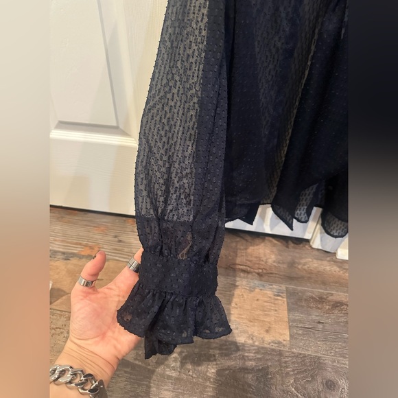 Banana Republic Sheer Black Blouse/Tunic - Picture 3 of 6